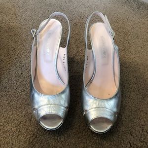 The Shoe Box NY Vannel Silver Heels